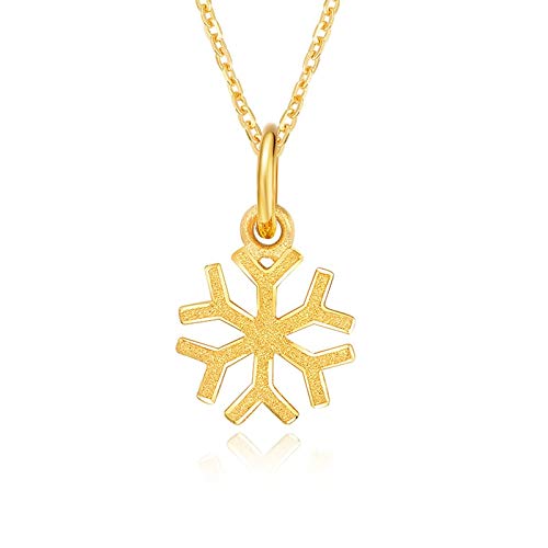 Collier flocon de neige or jaune 18 carats collier femme pendentif or