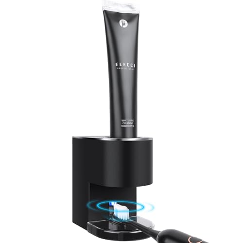 Automatic Toothpaste Dispenser Wall Mounted: Black Electric 6 Adjustable Levels Auto Toothpaste...