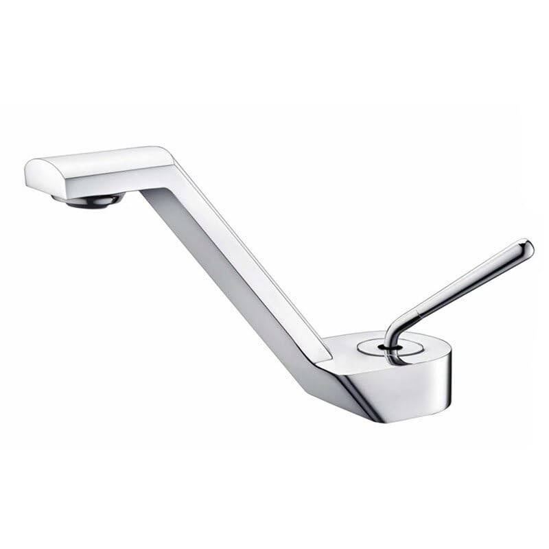 Mitigeur de lavabo chromé carré pour robinet de salle de bain moderne monté sur pont