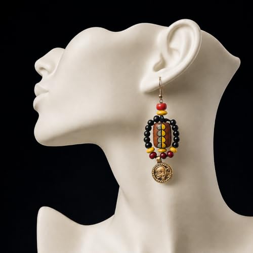 Image of Handcrafted Bohemian & Tribal Earrings for Women - Ethnic Brass, Floral & Festival-Inspired Statement Designs in Drop, Dangle, Hoop & Stud Styles