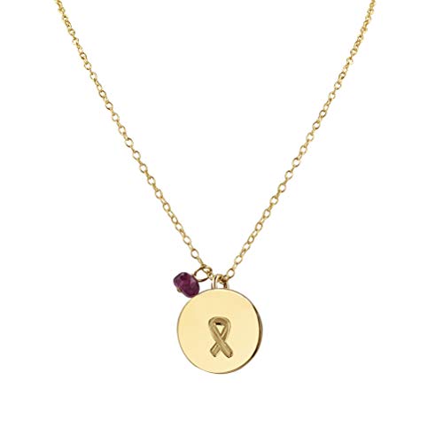 Handmade Gold 16"-18" Breast Cancer Awareness Necklace