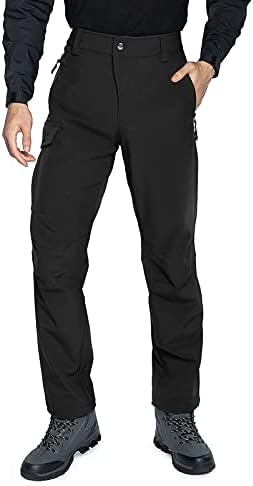 Wespornow Wandelbroek voor dames, Waterdicht, Thermobroek, Gevoerd, Outdoorbroek, Softshellbroek, Skibroek voor Dames, Sneeuwbroek, Klimbroek, Trekkingbroek, Winterbroek, Regenbroek (Zwart, XL