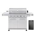 Monument Grills 77352 6-Burner Stainless Steel Cabinet Style Propane Gas Grill with Cooking Plate(2 Items)