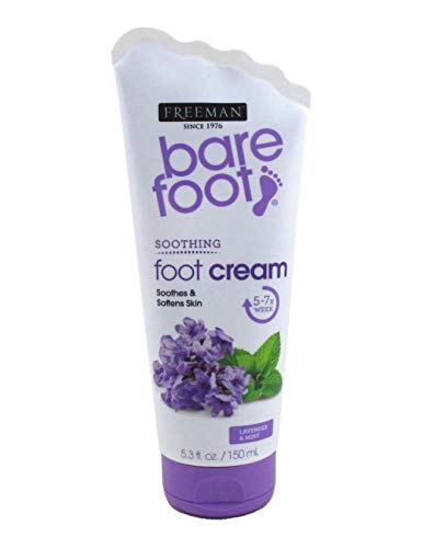 Freeman Bare Foot Cream Soothing Lavender & Mint 5.3 Ounce (156ml) (2 Pack)