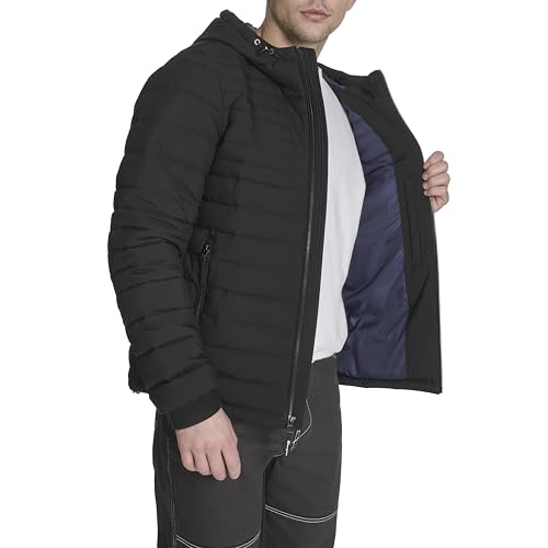 Champion Men's Lightweight Hooded Puffer Jacket, Black, Large - image 4