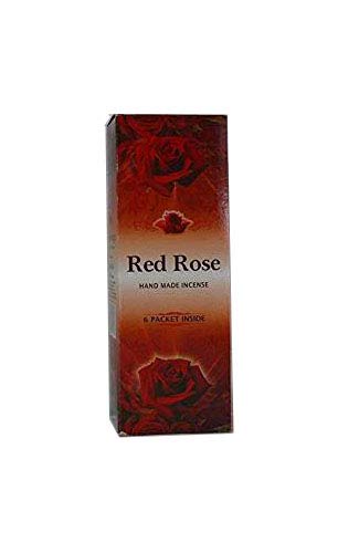 Andrea Collection - Rote Rose Räucherstäbchen, 6 Packungen à 20 Räucherstäbchen C/U Cover