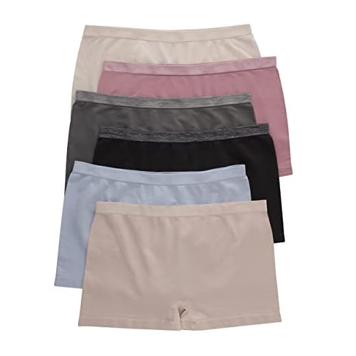 Hanes Women's ComfortFlex Fit Seamless Panties, Moisture Wicking Underwear, Soft and Smooth, 6 count, Boyshort, Random Assortment, Large