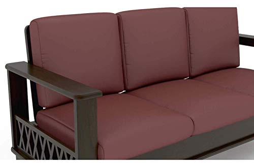 Image of Sheesham Wood 6 Seater Sofa Set for Living Room Bedroom Hall Home Office 3+2+1 Wooden Six Seater Sofas Furniture (Walnut Brown Finish)