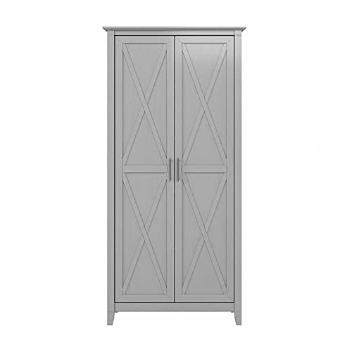 Pemberly Row Tall Storage Cabinet With Doors In Cape Cod Gray - Engineered Wood #TOP4