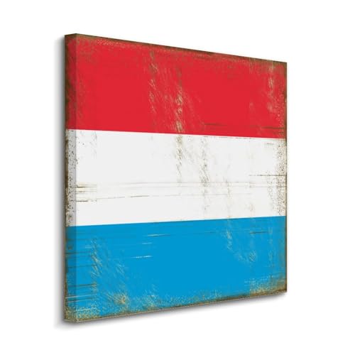 Lienzo de la bandera de Luxemburgo retro, póster colgante decorativo de pared
