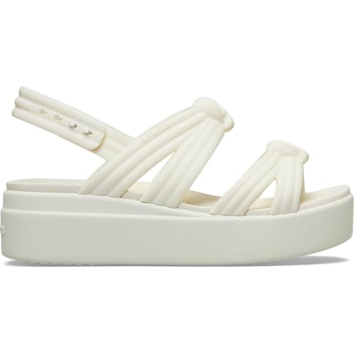 Crocs Brooklyn Knot Low Wedge Sandales compensées pour femme, ivoire, 39 EU