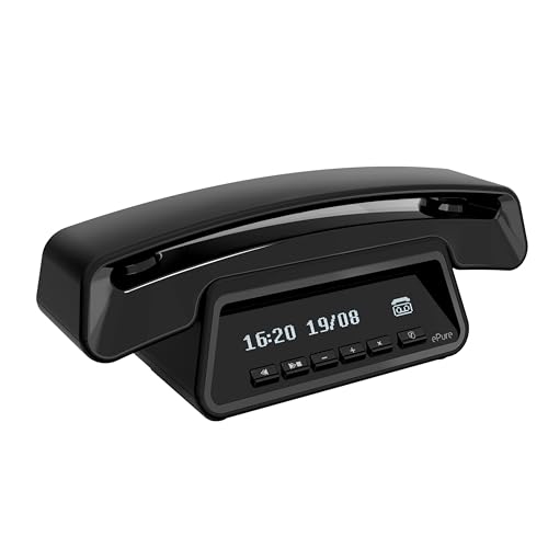 ALCATEL ePure Premium - Cordless Phone DECT With Answering Machine - Classic Design - Smart Display Base - Large Graphic Display - Handsfree - Call Barring - Black ALCATEL ePure Premium - Cordless Phone DECT With Answering Machine - Classic Design - Smart Display Base - Large Graphic Display - Handsfree - Call Barring - Black