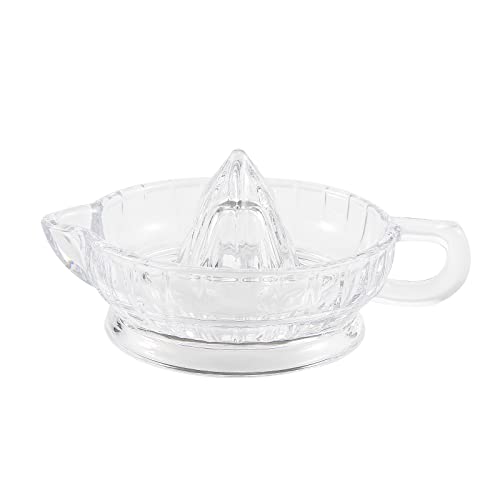 HFEHSKJ Exprimidor de limón de cristal, exprimidor manual de cítricos con mango y boquilla de vertido, extractor manual de limón transparente, exprimidor pequeño de mano de naranja