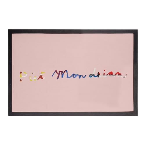 Paillasson rose Mondrian coup de cœur art cubisme pour maison chaleureuse