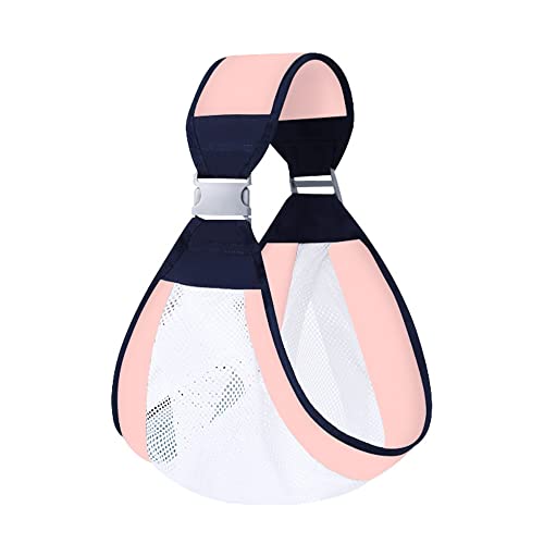 LAT Fular Portabebés Mochila Portabebes Transpirable, Portabebé Ajustable Portabebés Multifuncional para Recién Nacidos, Fulares portabebé para Bebés y Niños de Hasta 20KG (Rosa, A)