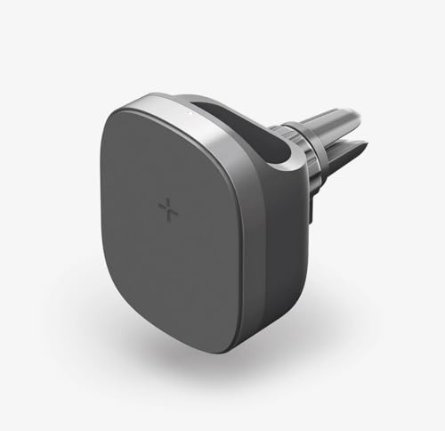 TYLT Venti Duo | 15W Fast Magnetic Wireless Car Charger Compatible with iPhone 15/14/13/12 Series and Airpods, MagSafe Car Charger with Vent Clip and Suction Stand Included | Black