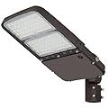 Xbuyee 300W LED Parking Lot Light with Dusk to Dawn Photocell, Outdoor LED Pole Lights with Slipfitter, 45000LM 150LM/W 5000K 100-277V IP65 Dimmable, Power Selectable (300W/240W/200W) ETL