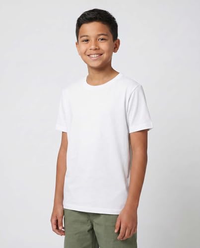 Image of 5 Pack Boys' Cotton T Shirts Crew Neck Plain Short Sleeve Tops Kids Teens | Available In Sizes 4-18,Tees, Youth, Athletic, Plain, School, Summer, Play, Sport, Casual, Soft, Breathable, Comfy, Multipack