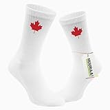 Huuraa Unisex Tennissocken Ahornblatt Kanada Geschenk Größe 42/46 White Motiv Sportsocken Ahornblatt Präsent