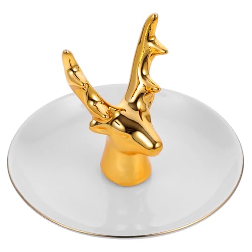 Assiette à gâteau-Anneau Assiette à Bijoux Présentoir Plateau Artisanat Bureau Orner Bois de Cerf Support à Bijoux Support de Boucles d'oreilles Plateau à Bonbons Bibelot Plat Commode Plateau Lapin Cé