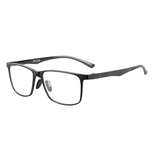 JM Al-Mg Metal Blue Light Blocking Glasses Men Women Anti Blue-Light Computer Glasses, Relieve Eyestrain and Eye Protection Black