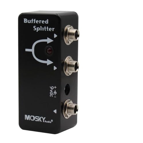 Pédale buffered splitter robuste en métal noir pour un routage audio haut de gamme