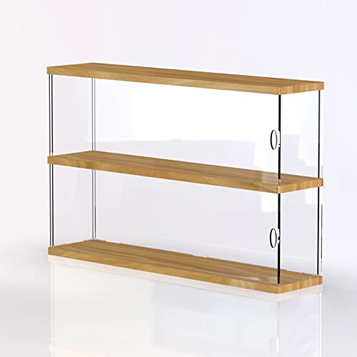 ACRLIE Vitrine en Acrylique pour Collection, 2 étagères boîte de présentation Transparente avec Porte pour Figurines, boîte de présentation décorative de comptoir pour Le Stockage et l'organisation Cover
