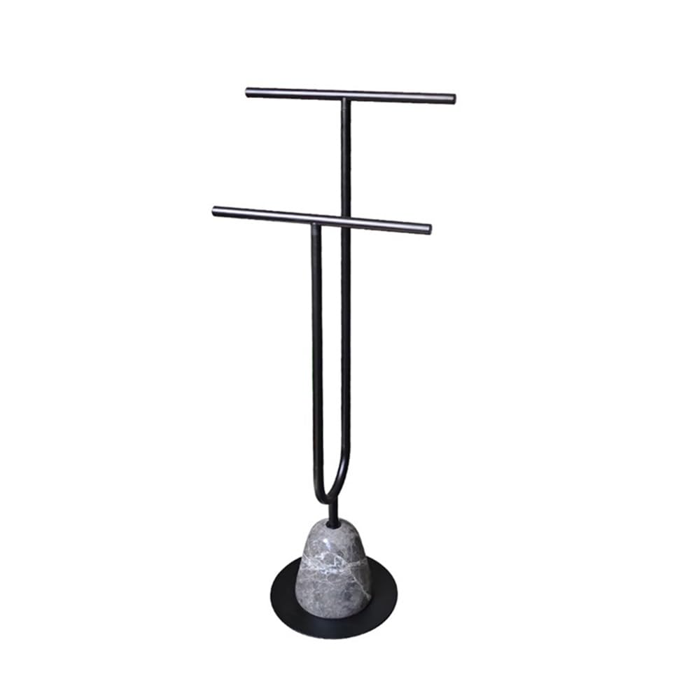 Towel Rack Bathroom Marble Towel Rack Floor-standing Double Rod Punch-free Simple Shower Free Standing Rail