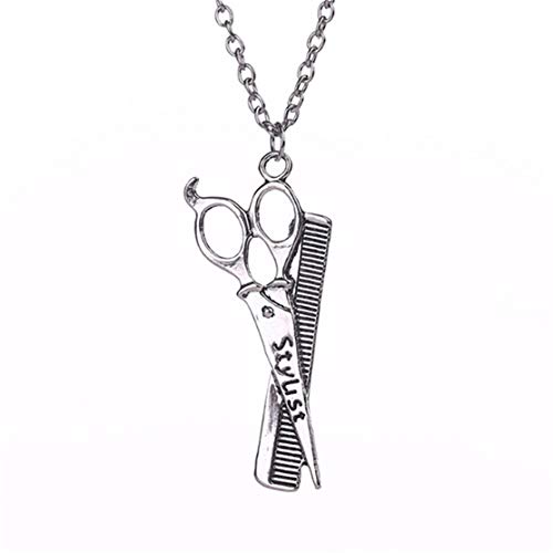 Preisvergleich Produktbild YSINFOD Schere Kamm Halskette Friseur Anhänger Persönlichkeit Friseursalon Werkzeuge Halskette Edward Scissorhands Halskette Party Geschenk