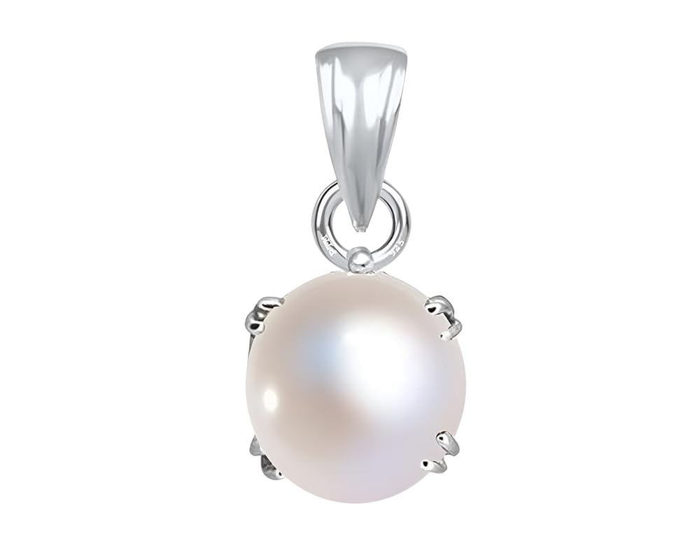 ptm Pearl/Moti 3.25 Ratti to 10.25 Ratti or 3 Carat to 9.5 Carat Astrological Certified Gemstone bis Hallmark 925 Sterling Silver Pendant for Men & Women -nfba1-picture-45