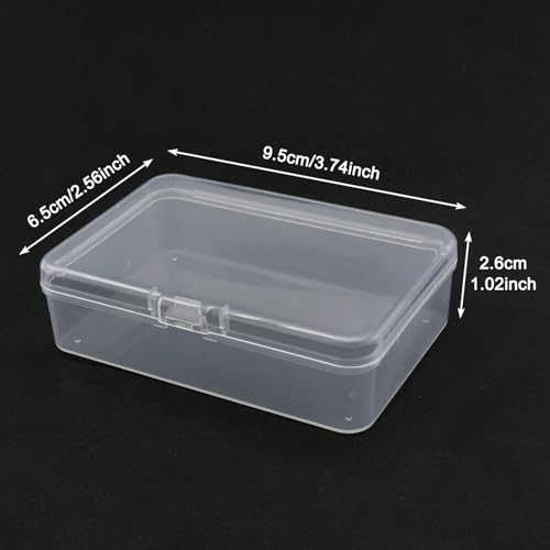 4 Pack Clear Rectangular Mini Storage Boxes for Business Cards, Accessories, Crafts, Screws, Bits, Batteries (3.7 * 2.6 * 1 inch) - Image 4