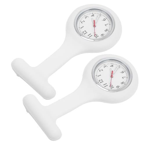 ORFOFE Reloj de Bolsillo para Enfermera Broche Pequeño de Acero Inoxidable y Silicona Resistente al Agua Diseño Colgante Práctico para Uso Hospitales y Clínicas Accesorio Médico