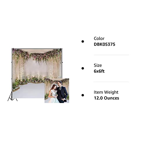 Leyiyi 6X6Ft Photography Background Wedding Ceremony Backdrop Marriage Engagement Celebration Flower Blossom Arch Door 3D Hall Decoration Sequins Shine Flower Photo Portrait Vinyl Studio Video Props #TOP5