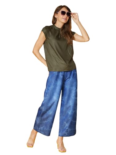 Image of NOVIO Cotton Blend Women Mid Rise Fashion Palazzo for Women