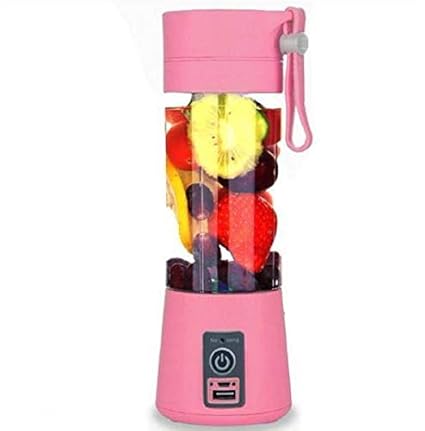 Jackshowshoe Portable Plastic with Stainless Steel Blade Wireless Rechargeable Mini Automatic Electric Juicer Bottle