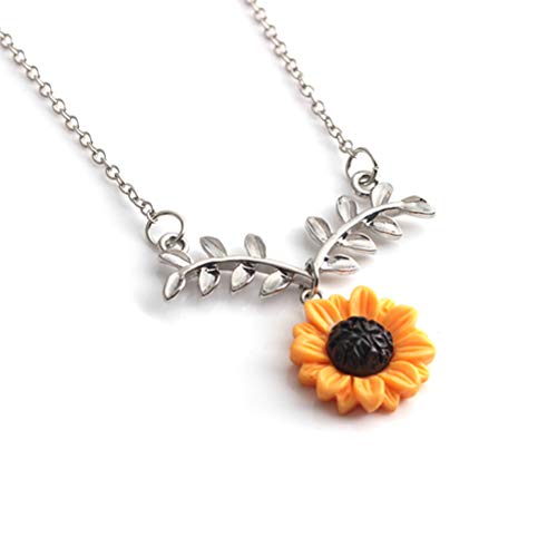 Colar de corrente de girassol FENICAL com pingente de liga e gargantilha para mulheres e meninas (pr