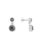 Karen Millen Crystal Dot Drop Earrings For Women (Silver/Dark Grey Crystal) - Image 2