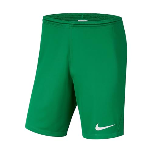 NIKE Pantalones Cortos Unisex para niños Park III NB, Unisex niños, Pantalones Cortos, BV6865-302, Verde Pino/Blanco, S