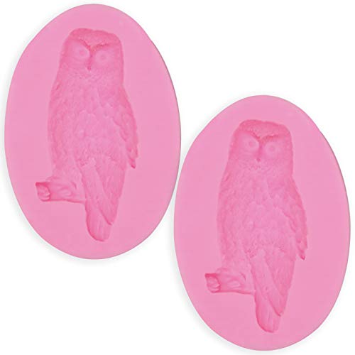 Hengke 2 peças Coruja Antiaderente, Moldes de Silicone, Moldes de Tema Animal para Pudim, Muffin de