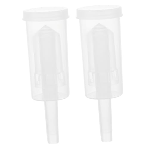Cabilock 2Pcs Transparent Plastic Three Piece Check Valves for Brewed Wine and Beer with Stopper Easy to Clean and Use Lightweight Design for Home Brewing and Food