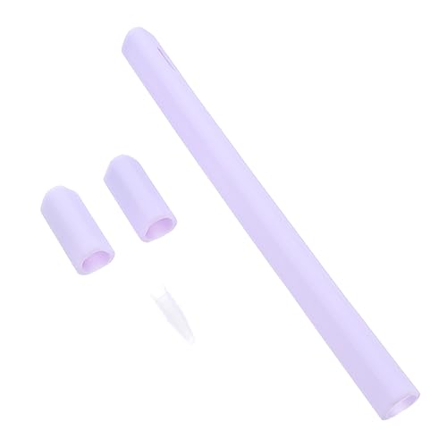 Ipetboom 1個 シリコンペンケース スタイラスペンホルダー スタイラスペンケースホルダー 三角スタイラスペンオーガナイザー スタイラスペンスキン 三角鉛筆 シリカゲル 紫の,purple