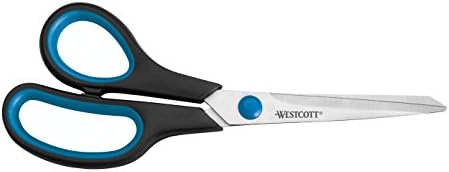 Westcott 8 inch Easy Grip Left Handed Soft Grip Scissor - Black/Blue