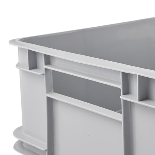 keeeper Transportbox mit Tragegriffen, Euro-Box L, 20,5 l, 43 x 35 x 17,5 cm, Bruno Eco Line, Grau (Eco Stone Grey)