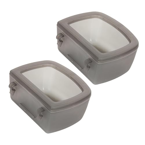 2 Pieces Crate Dog Bowls for Wire Cages Or Crates Non Spilling Multipurpose Water Feeder Dish Drink Water Bowl for Small Dogs, Gray