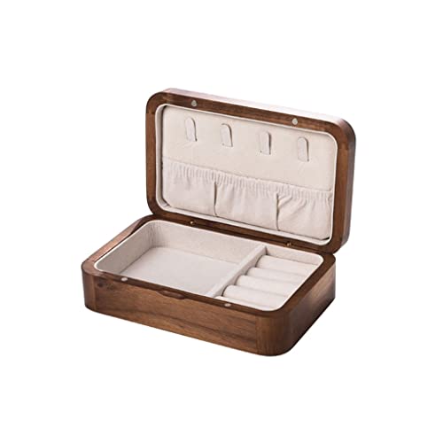 zxb-shop Schmuckkästchen Schmuckkasten Aufbewahrungsbox Ring Ohrring Halskette Armbanduhr Kleine Schmuck Aufbewahrungsbox Holzschmuckkiste 6,88/9,64 Zoll Schmuckbox (Size : B) Cover