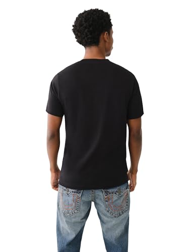 True Religion Men's Tiger Face Bling Short Sleeve Tee - Casual Graphic Crew Neck T-Shirt-Jet Black4