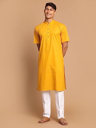 Image of VASTRAMAY Men's Cotton Linen Kurta Pyjama Set (1)