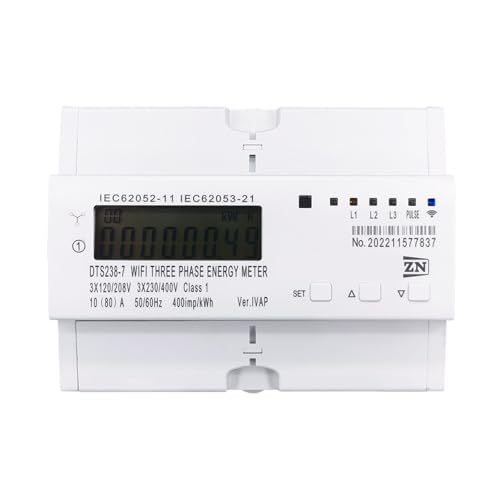 Compteur kWh wattmètre triphasé 80A avec minuterie intégrée