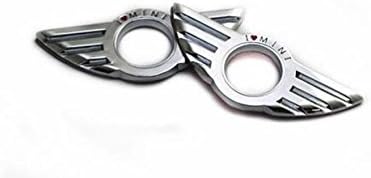 yuekuantai-1pair Mini Metal Interior Door Lock Knobs Pin Wing Badge For BMW Mini Cooper