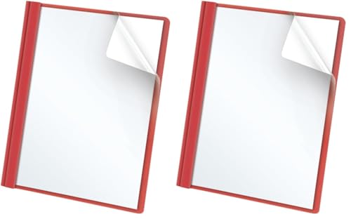 Oxford Clear Front Report Covers, Red, Letter Size, 25 per Box (55811EE) (Pack of 2)